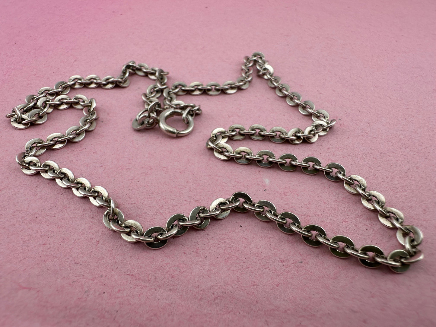 Sterling Silver Flat Cable Chain with Bolt clasp