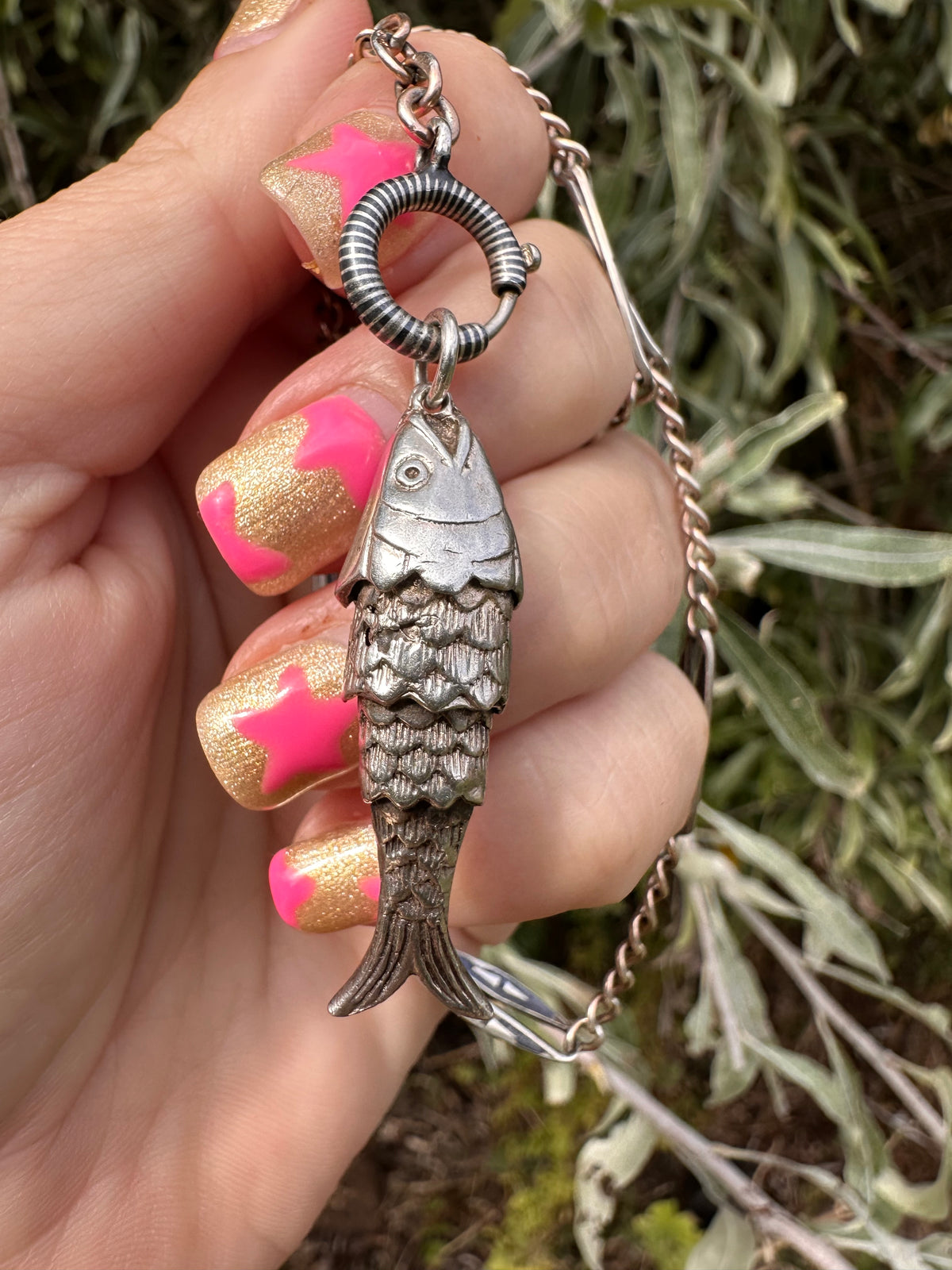 Sterling Silver Articulated Fish pendant