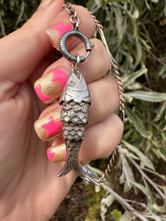 Sterling Silver Articulated Fish pendant