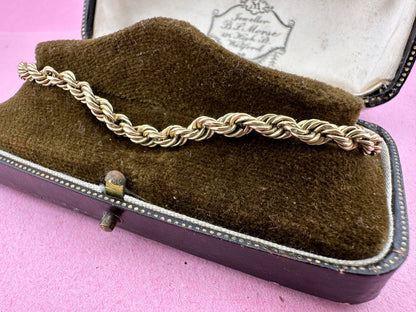9ct yellow gold rope bracelet