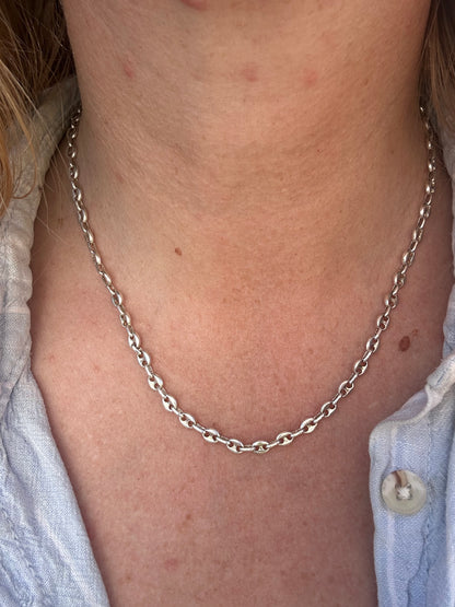Spanish Sterling Silver Puffy Mariner chain