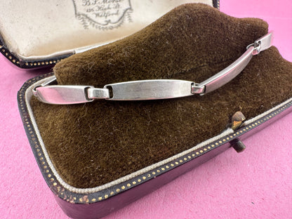 Sterling silver curved bar bracelet
