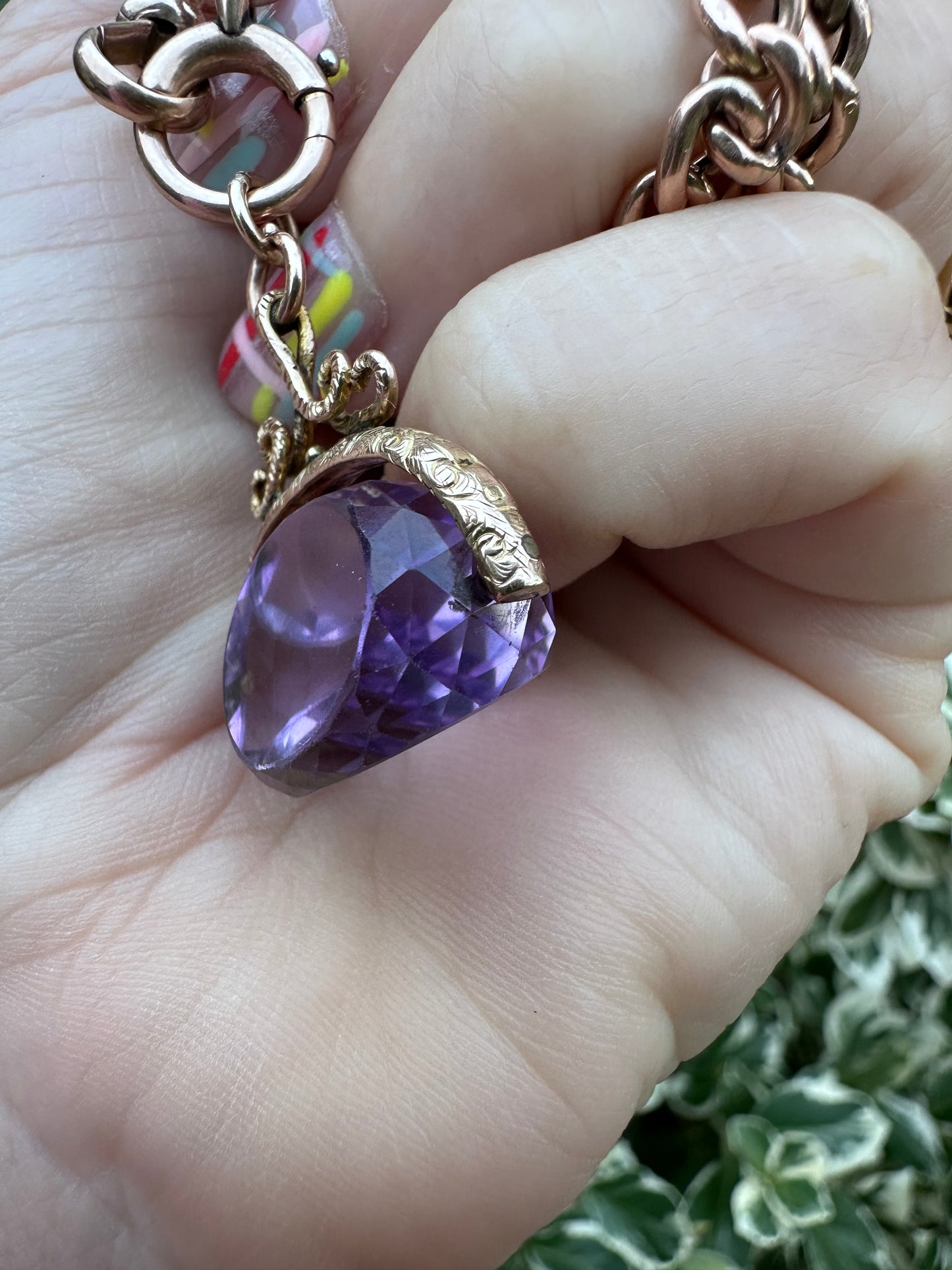 Antique 9ct Gold Amethyst Fob