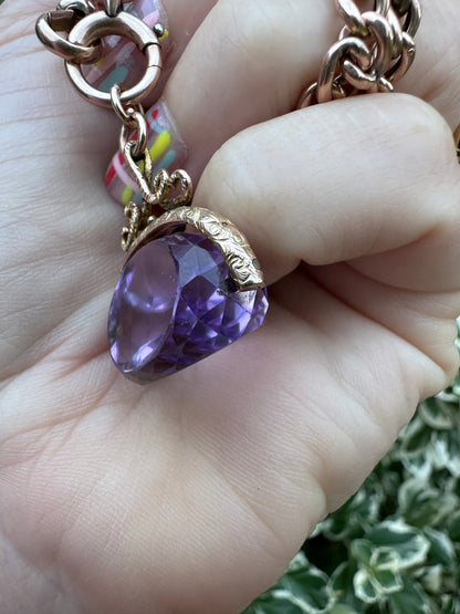 Antique 9ct Gold Amethyst Fob