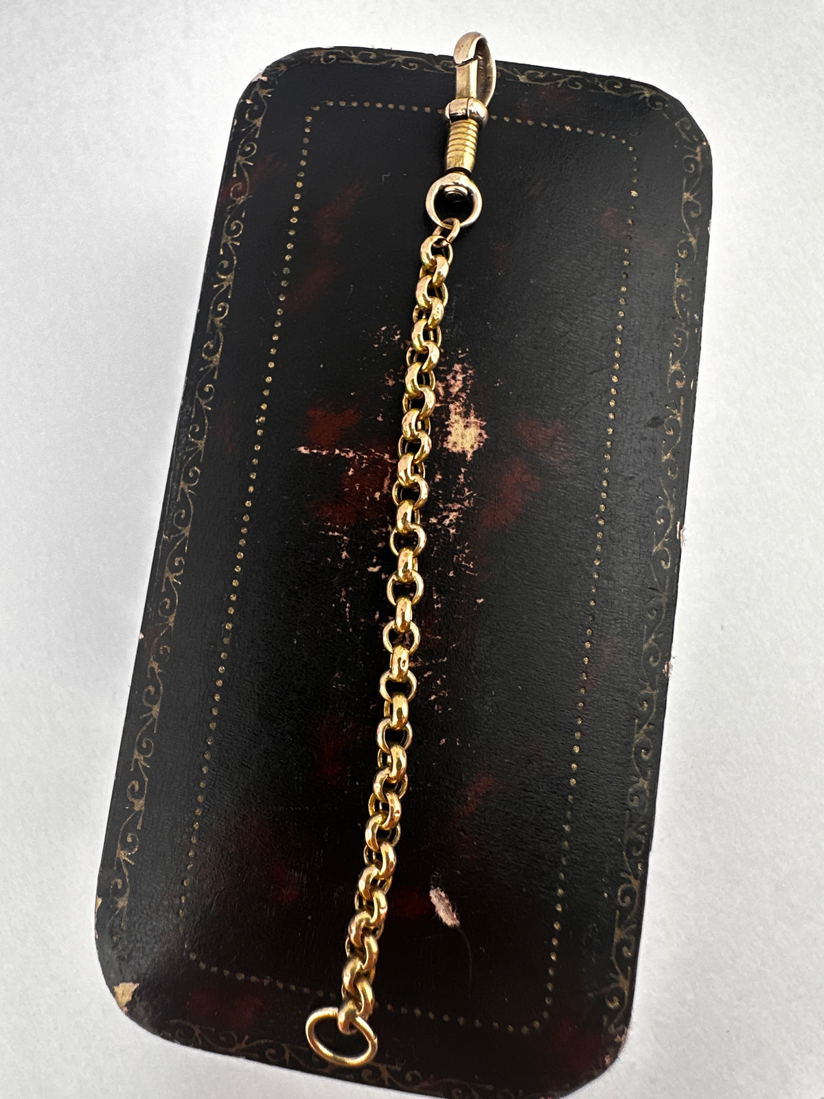 Antique 9ct Gold Belcher extender with swivel dog clip