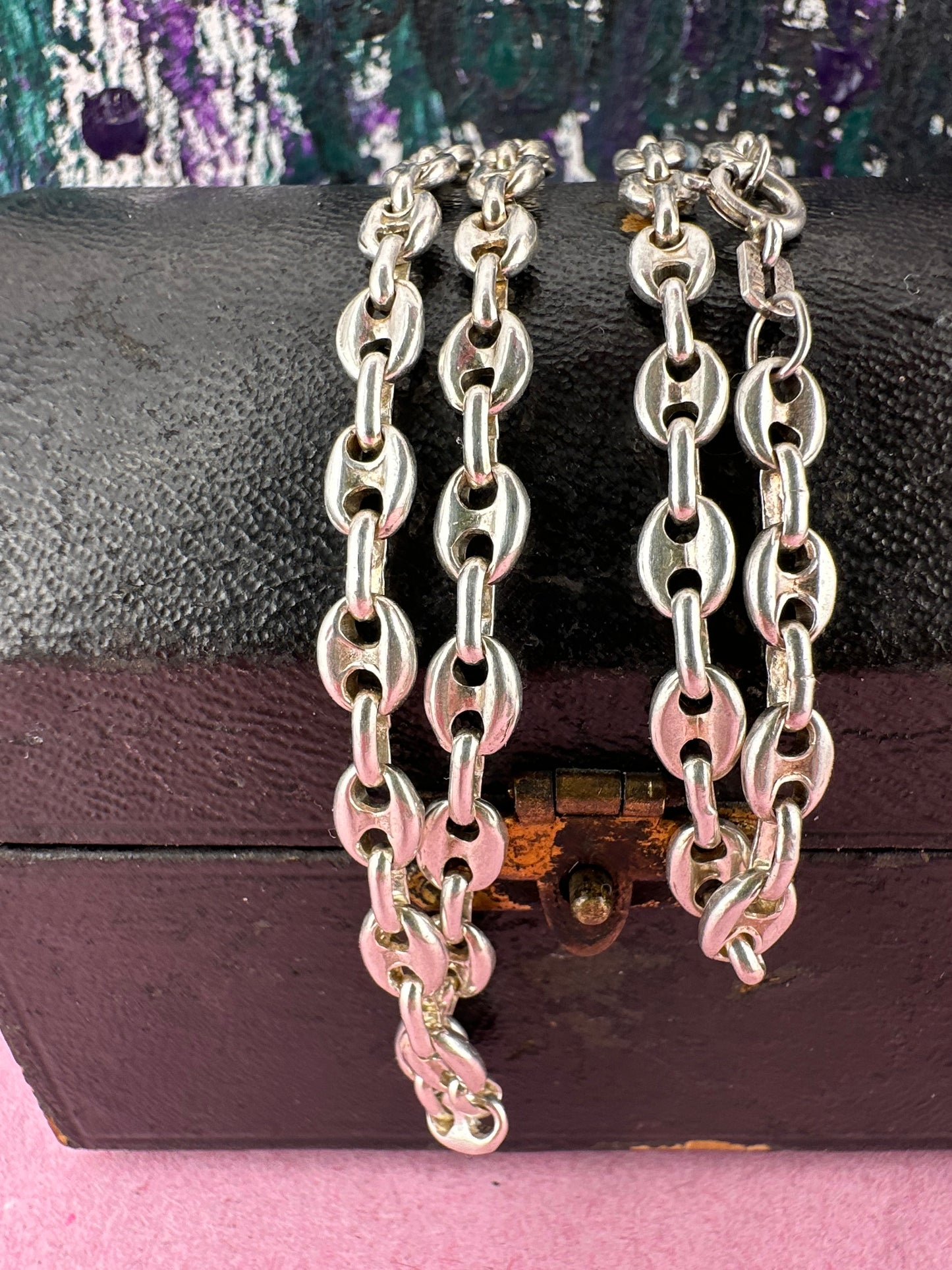 Spanish Sterling Silver Puffy Mariner chain
