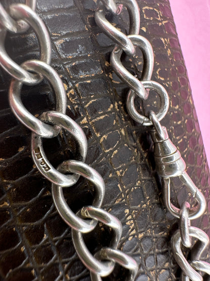 Vintage Sterling Silver Curb bracelet with dog clip