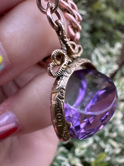 Antique 9ct Gold Amethyst Fob