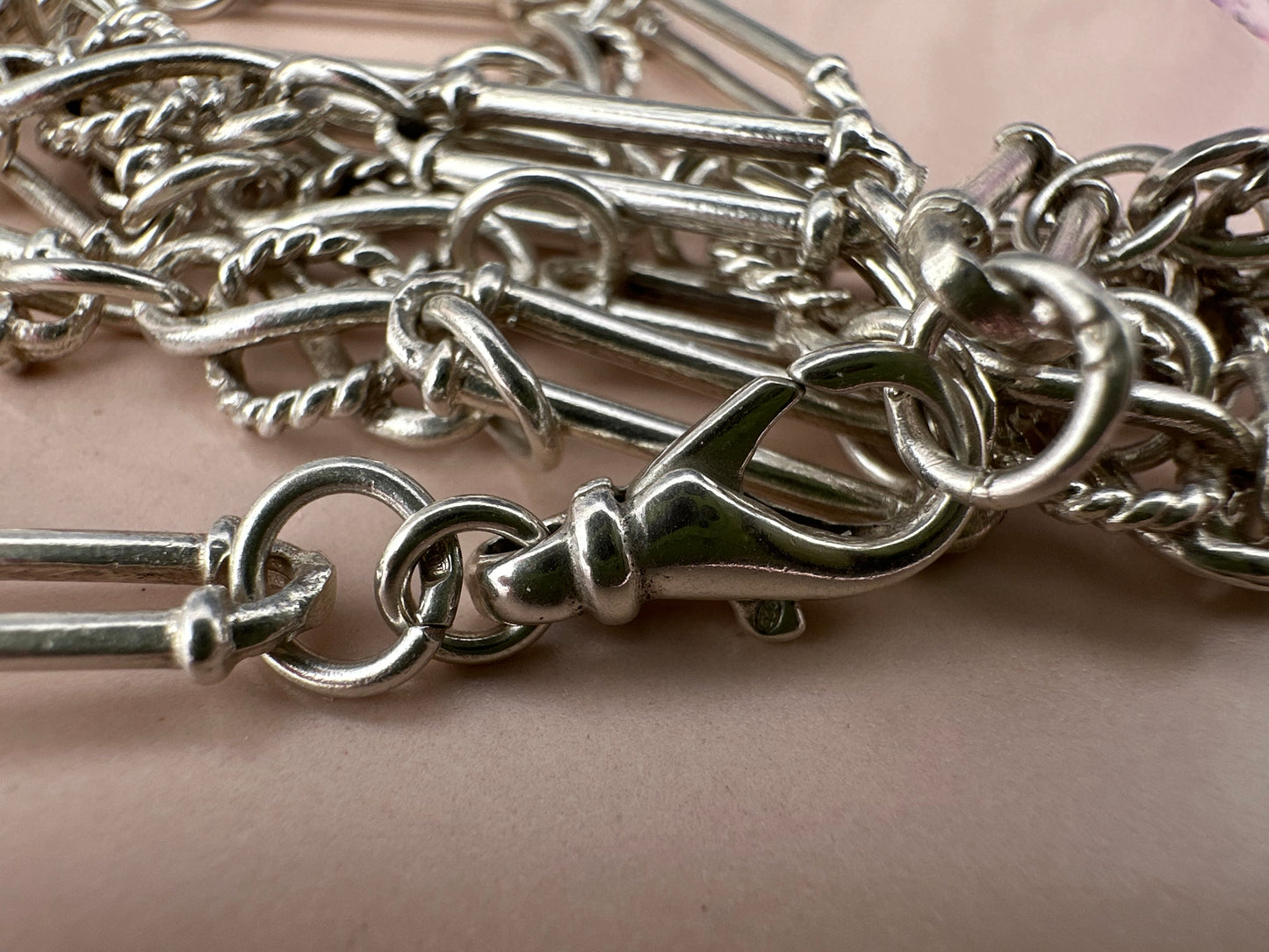 Sterling Silver Trombone with Celtic knot chain