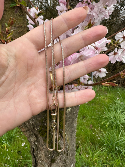 9ct Rose Gold Snake Chain with dog clip