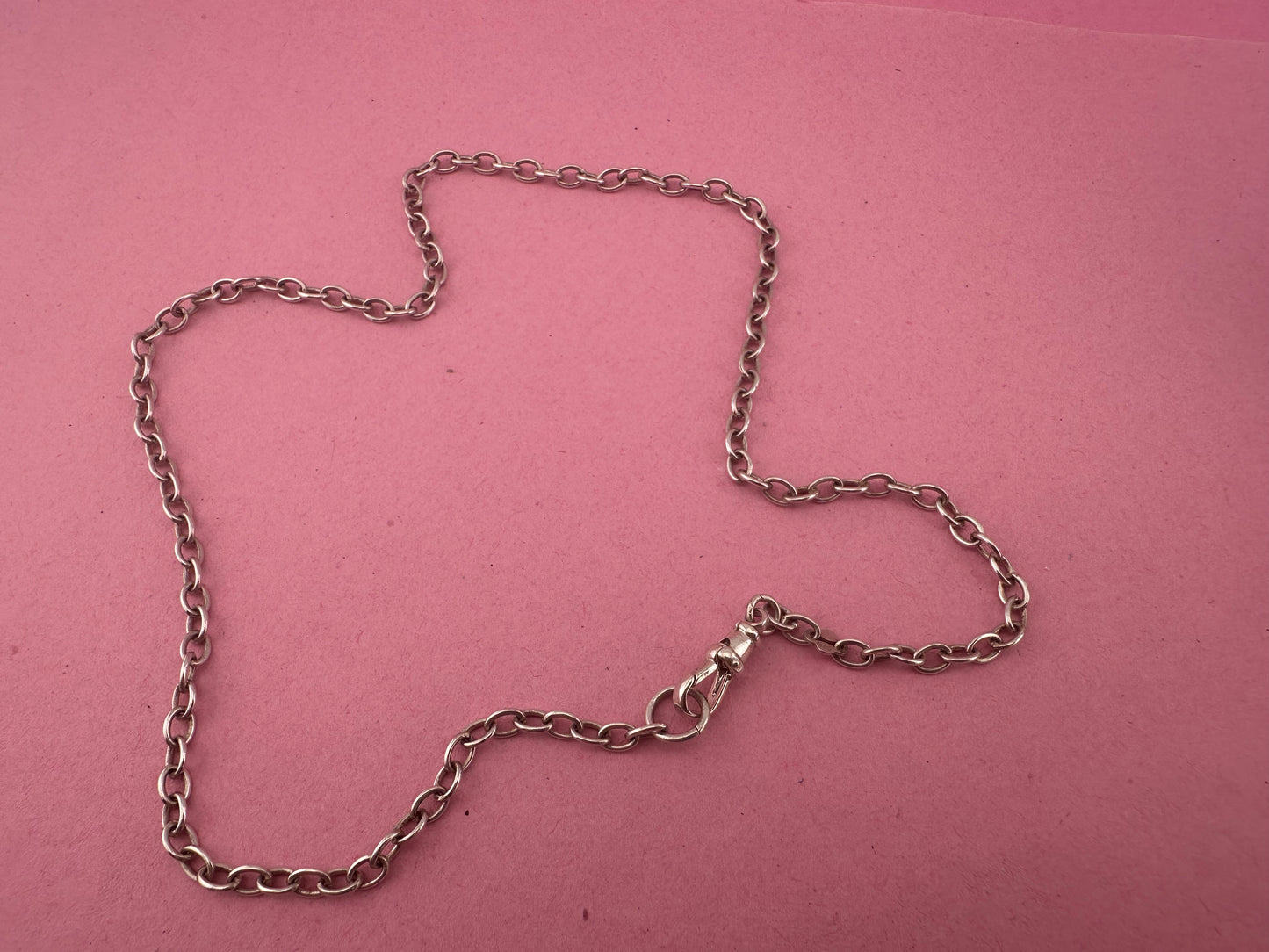 Vintage Sterling silver cable chain with dog clip