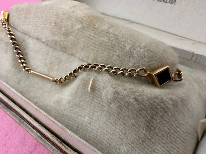 Antique 9ct Rose Gold mix link bracelet with bolt clasp