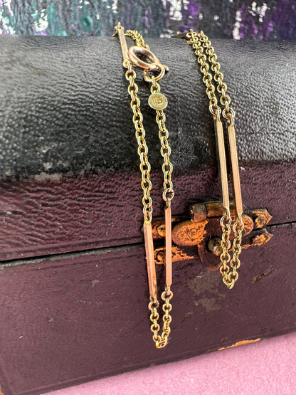 Antique 15ct Gold Bar link chain