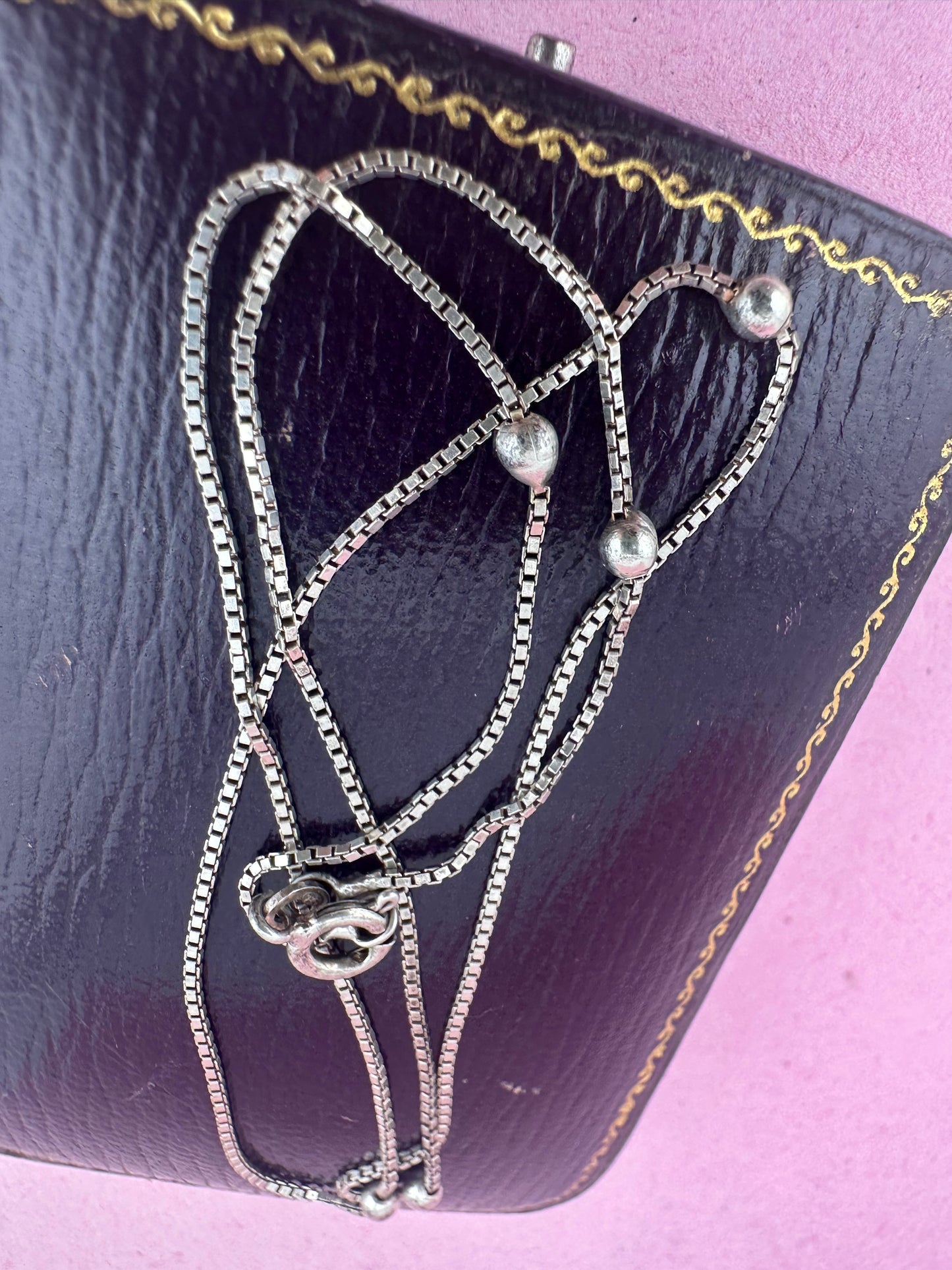 Sterling silver Box and Ball chain