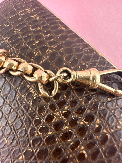 Antique 9ct Gold Roller Ball extender with dog clip