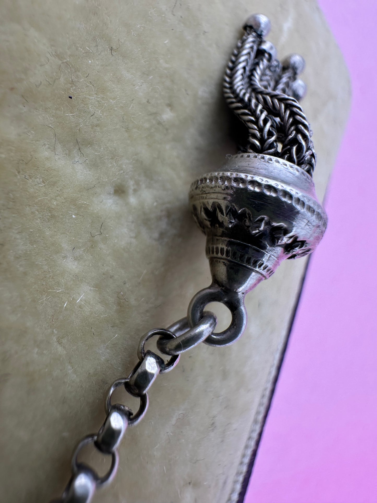Antique Sterling silver tassel pendant
