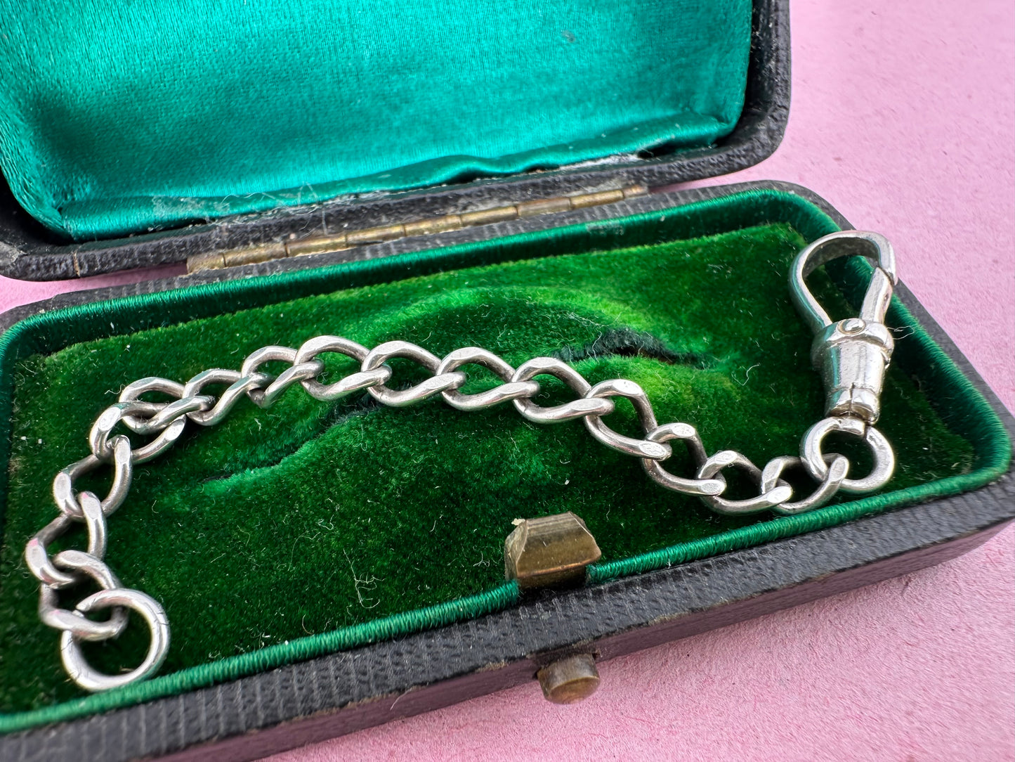 Sterling Silver Flat Curb extender with Dog Clip