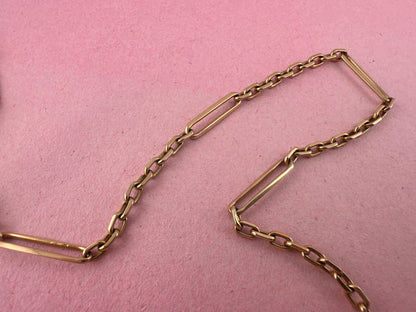 Vintage 9ct Gold Biker Trombone chain
