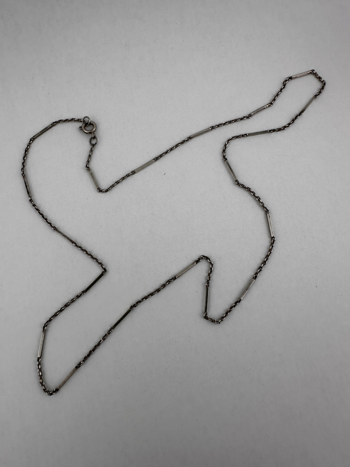 Vintage Sterling Silver Bar station chain