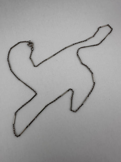 Vintage Sterling Silver Bar station chain