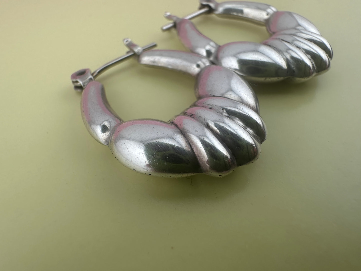 Sterling Silver Puffy Hoops