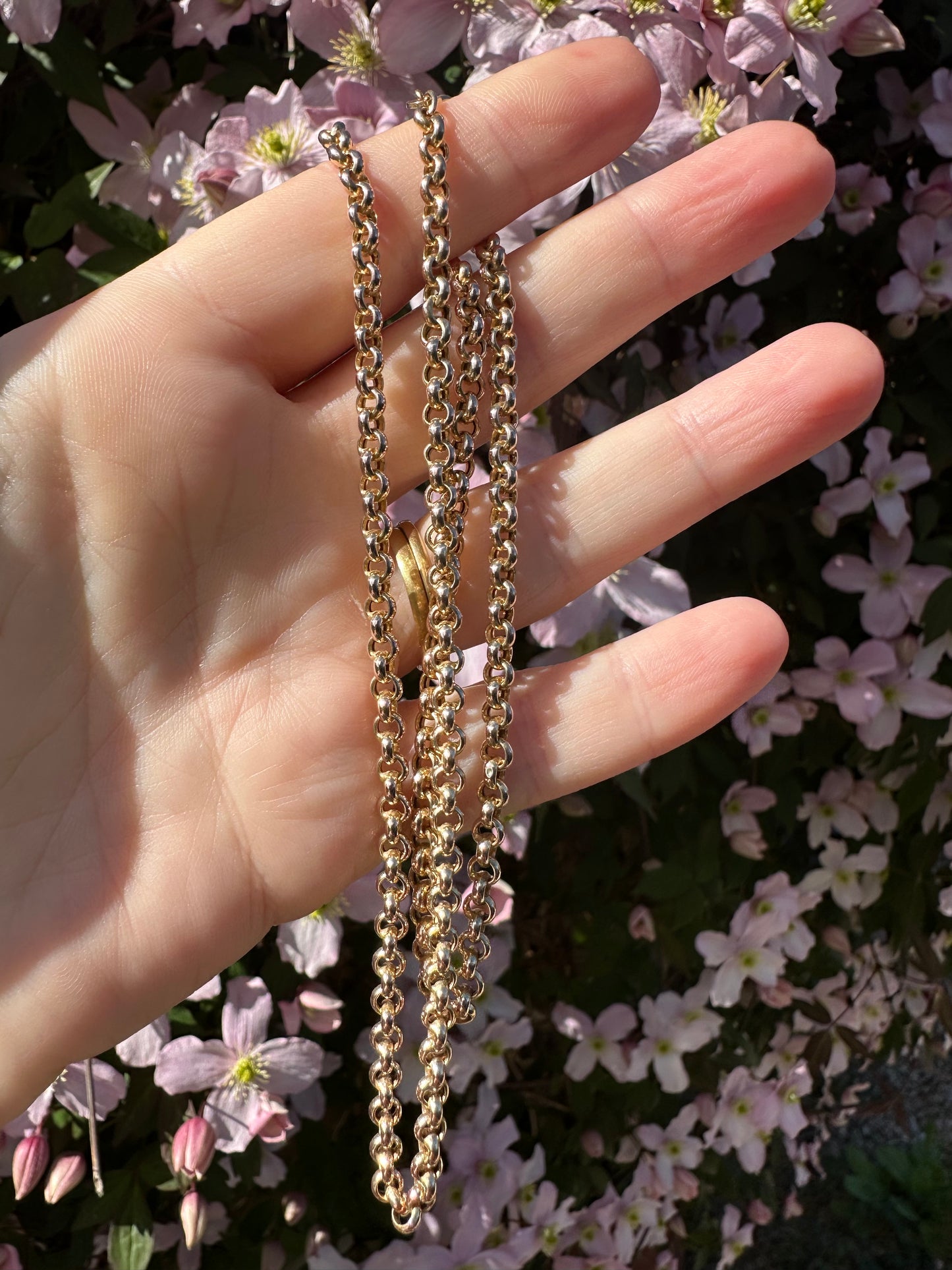 Vintage 9ct Gold puffy Rolo belcher chain