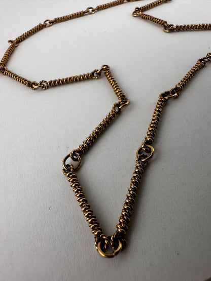 Vintage 9ct yellow Gold twist bar chain