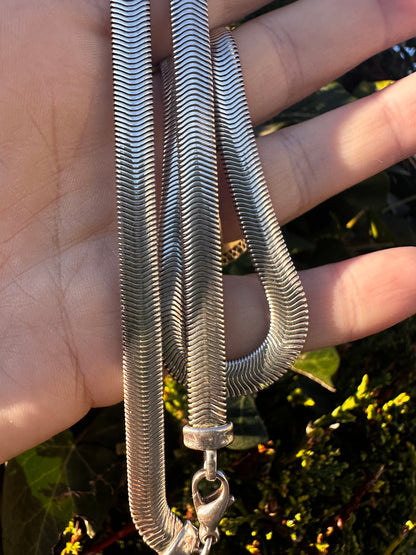 Vintage Sterling Silver Flat Snake/Herringbone chain