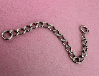 Sterling Silver Flat Curb Extender with Spring Ring clasp