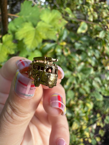 Vintage 9ct Gold Articulated Fire Engine Charm