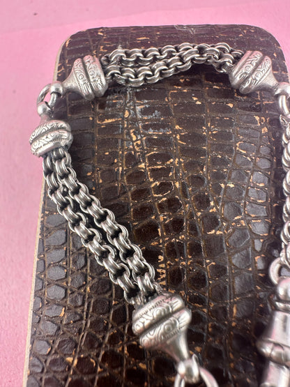 Sterling Silver rope & ribbed belcher Albertina bracelet