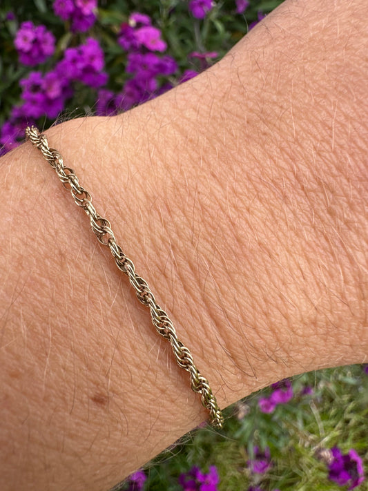Vintage 9ct Gold mini rope bracelet