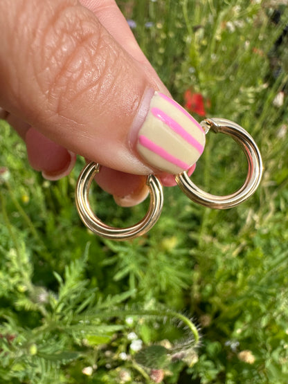 Vintage 14ct gold Round twist hoops
