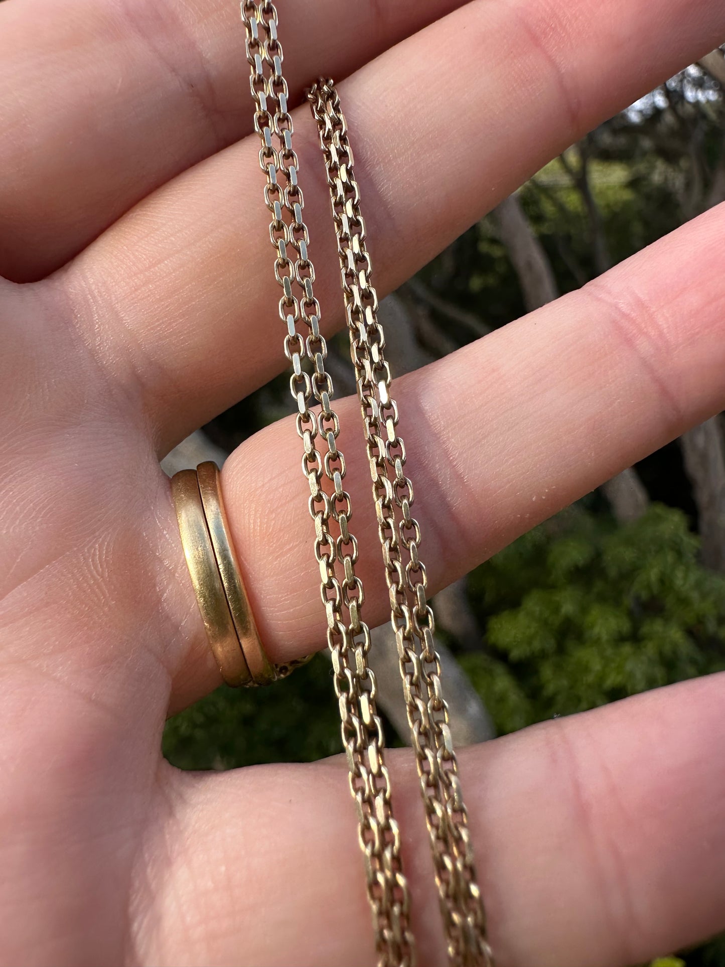 Vintage 9ct yellow gold biker chain