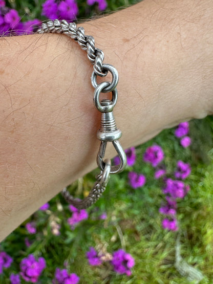Sterling silver Rope bracelet with Pansy panel