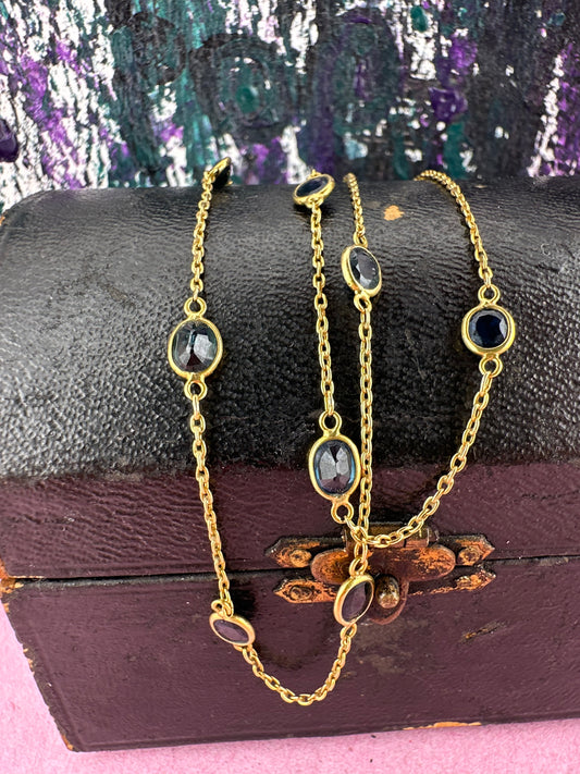18ct Sapphire Station chain