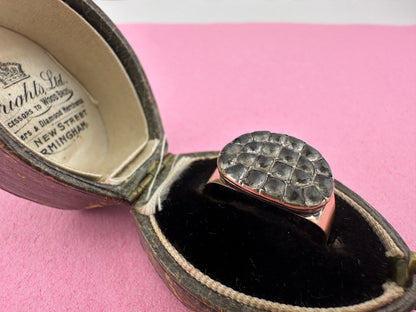 Antique 9ct Rose gold and Paste Cluster ring