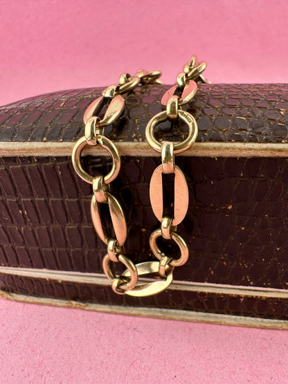 Vintage 9ct Oval and round link bracelet