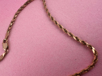 Vintage 9ct Rose Gold Angular Rope chain