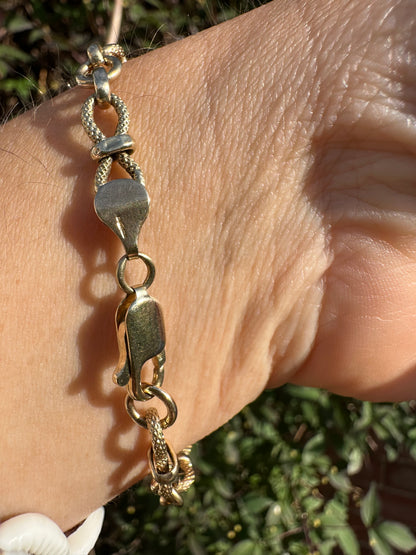 Vintage textured infinity link bracelet