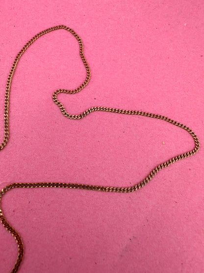 Vintage 9ct yellow gold Flat curb chain