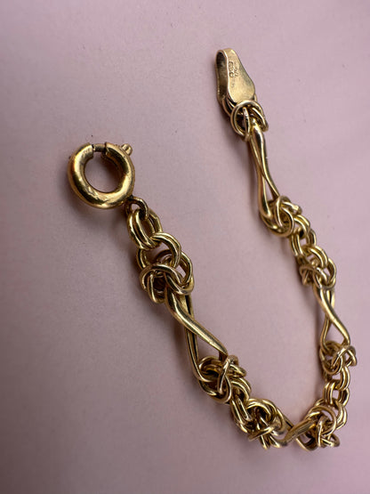 Vintage 9ct Yellow gold Byzantine & infinity link extender