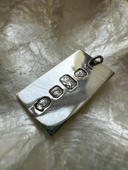 Silver Ingot Pendant, Queen Elizabeth II Silver Jubilee, 1977