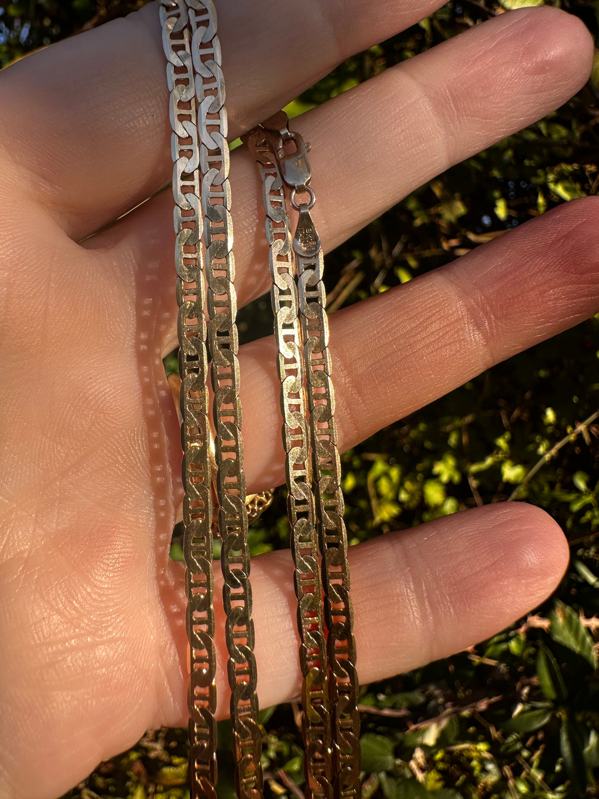 Vintage 9ct Yellow Gold Flat Mariner chain