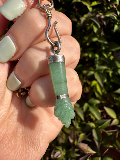 Sterling Silver Aventurine Figa Hand pendant