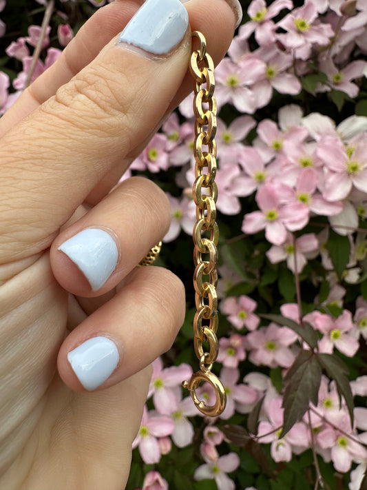 Vintage 18ct Gold Cable extender with Original Spring clasp