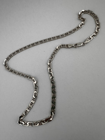 Vintage Sterling Silver Flat Mariner Chain