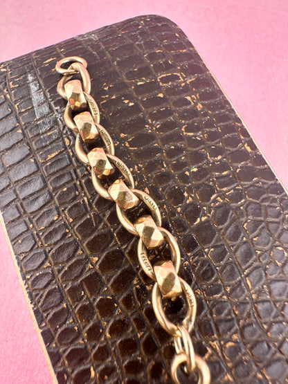 Antique 9ct Gold Roller Ball extender with dog clip