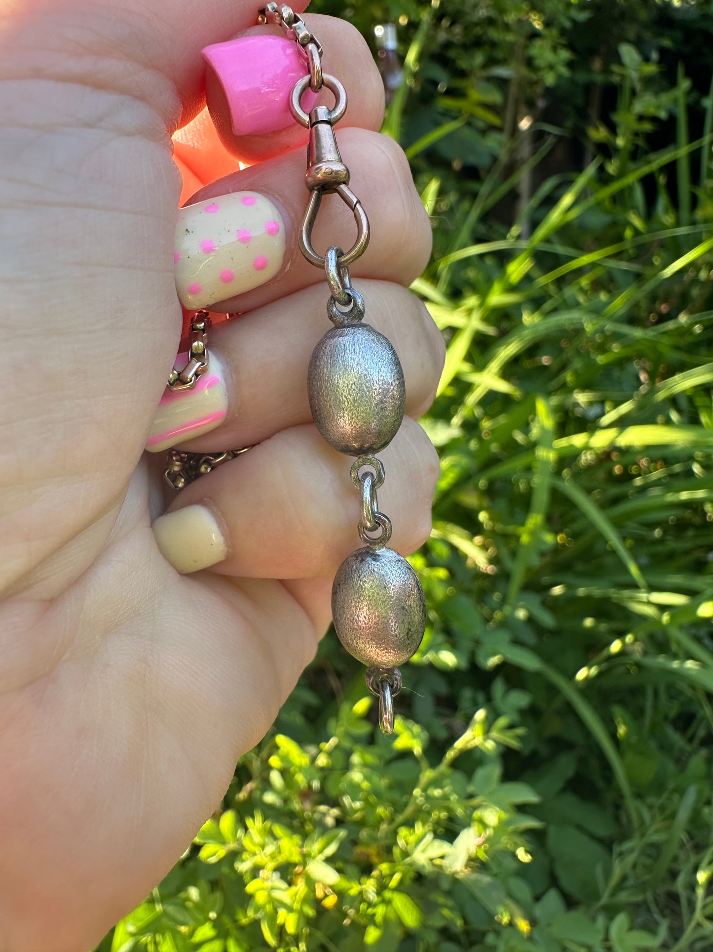 Sterling Silver Double Puffy Oval extender- no clasps