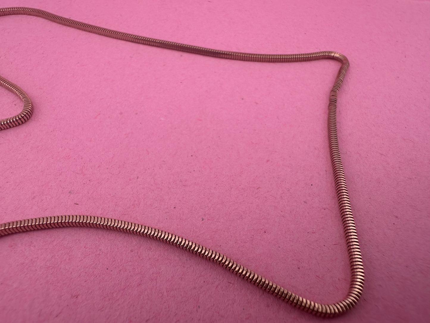 9ct Rose Gold Snake Chain with dog clip